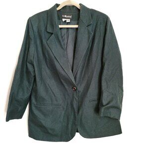 Vintage Sag Harbor Blazer 14 P Green Pure Wool